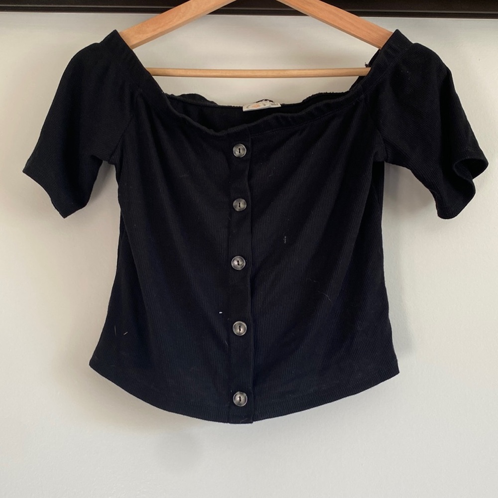 Black Top Stitched Buttons